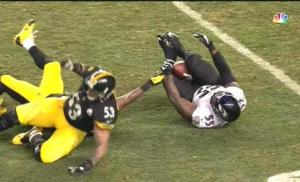 Terrell Suggs makes a remarkable interception