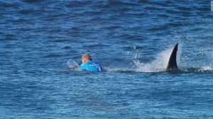 Mick Fanning being attacked by a shark