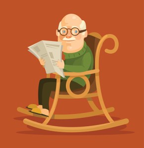 Old man sitting in rocking chair